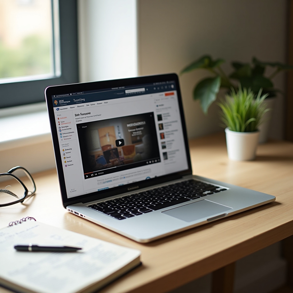 Interfaccia di un corso online con video lezione, materiali scaricabili e barra di avanzamento dei moduli su schermo laptop